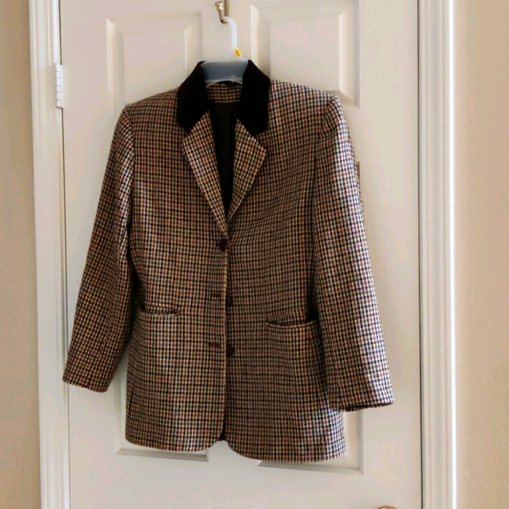Brown Houndstooth Blazer